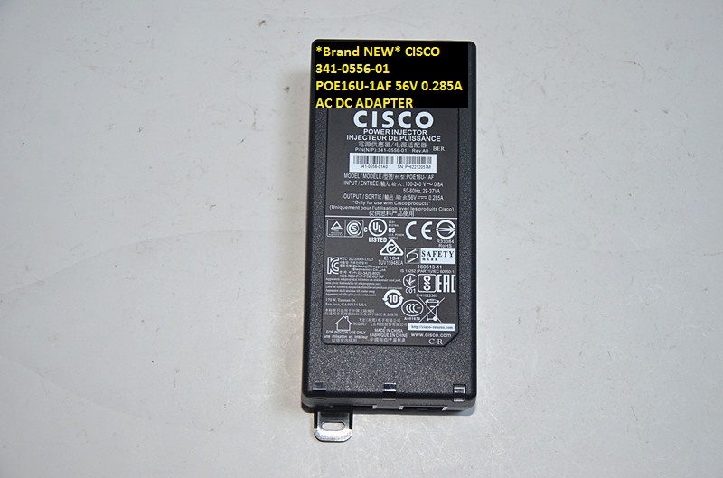 *Brand NEW* CISCO 341-0556-01 POE16U-1AF 56V 0.285A AC DC ADAPTER - Click Image to Close